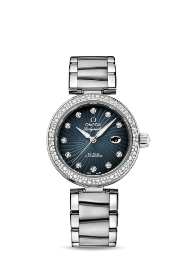 Omega LadyMatic Co-Axial 34 Stainless Steel / Diamond / Grey / Bracelet